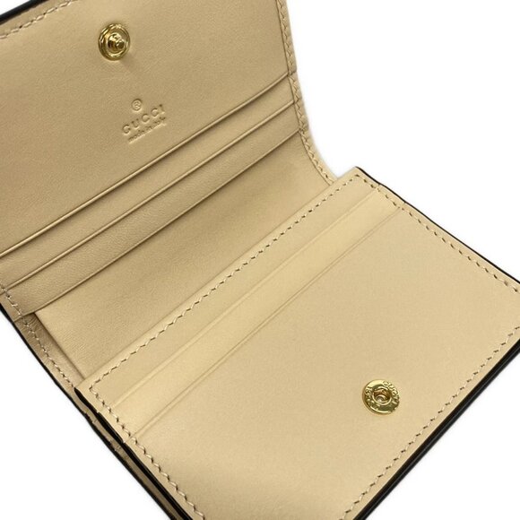 Auth GUCCI GG Supreme 774332 Beige Dark Brown Gold PVC Leather - Bifold Wallet - Picture 3 of 11